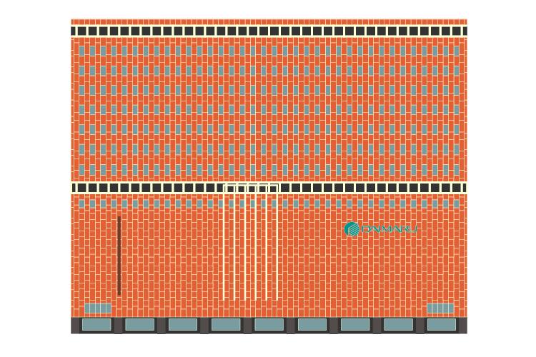 福岡、小倉にある主な商業ビルの外観を、テクニカルイラストで描き起こし。現地に取材に赴き調査をし、壁のタイルや窓の数など、実在のものと同じにした。